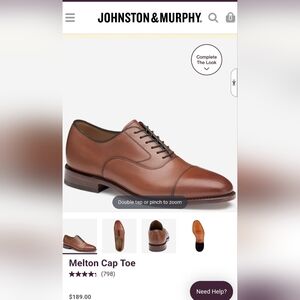 Johnston & Murphy Men's Melton Brown Cap Toe Oxfords Size 13